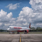 Air India A350-900 aircraft on its first ferry flight from Singapore to Toulouse.