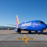 An photo of the front side of a Southwest aircraft