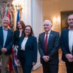 A group of 5 industry professionals (2 women and 3 men), including ANTOR Chair Manuel Butler