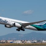 Alaska Airlines B787-9 captured during takeoff at Rome Fiumicino AIrport