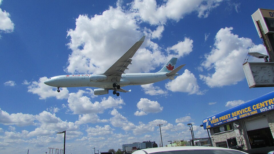 Air Canada A330 Landing At YYZ airport, Canada, taken on May 15, 2022.