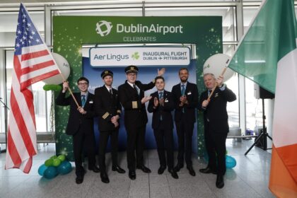 Image shows Aer Lingus cabin crew at Dublin Airport