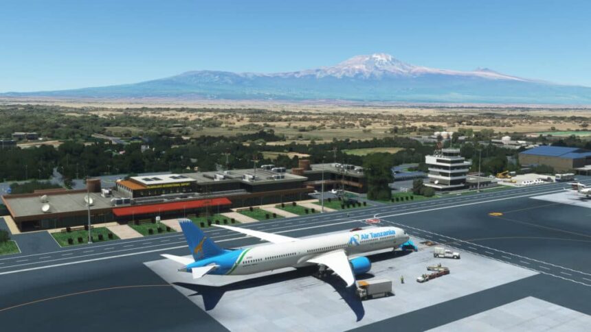 Air Tanzania aircraft parked at Kilimanjaro International Airport