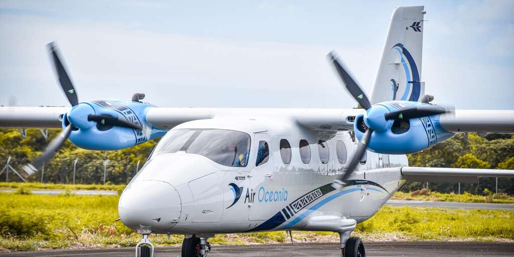 Air Oceania Tecnam P2012 on the runway