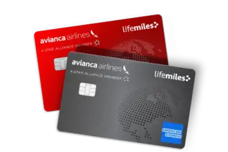 Avianca lifemiles credit cards in red and grey