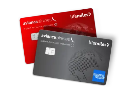 Avianca lifemiles credit cards in red and grey
