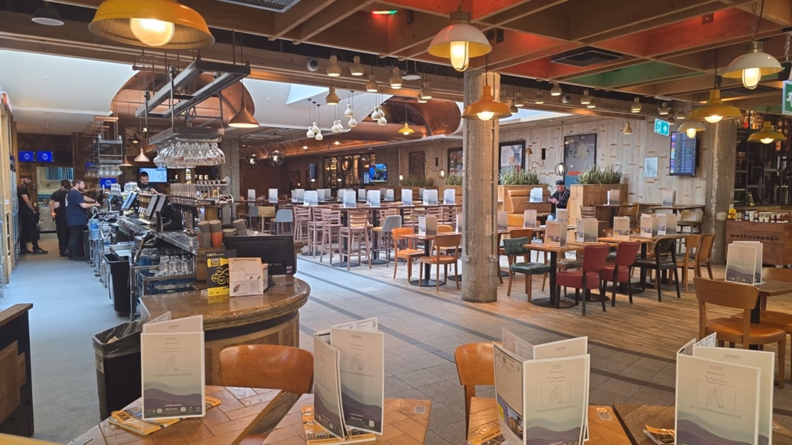 Empty restaurant on Gatwick Airport.