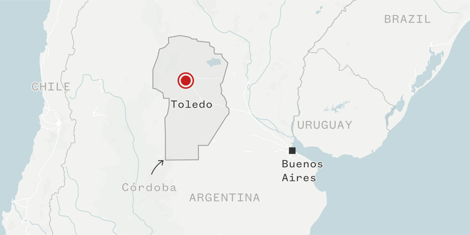 A map showing where the incident took place in Argentina