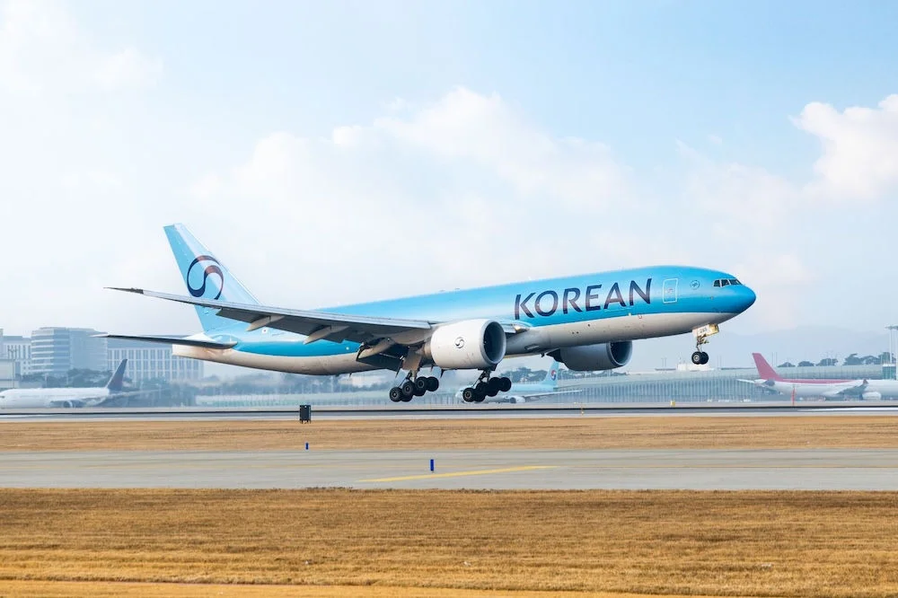 An image of an Korean Air aircraft taking flight