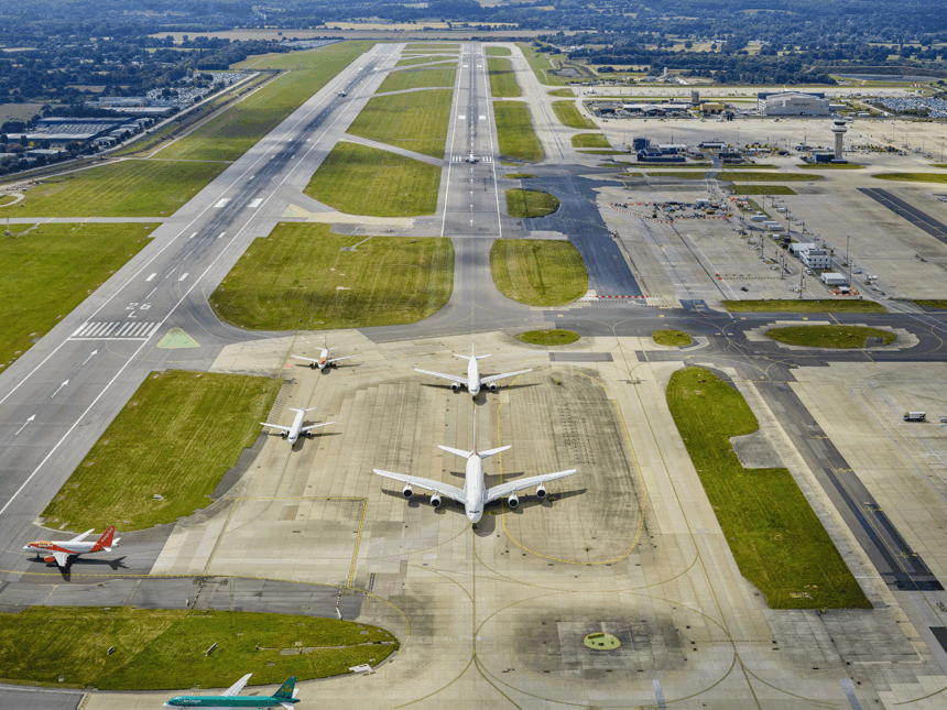 An image of London Gatwick's north runway.