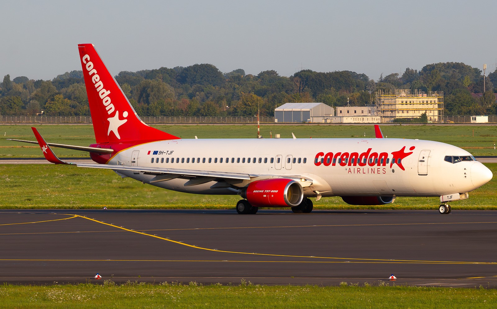 Corendon Airlines Boeing 737-800 registered 9H-TJF taxiing on runway