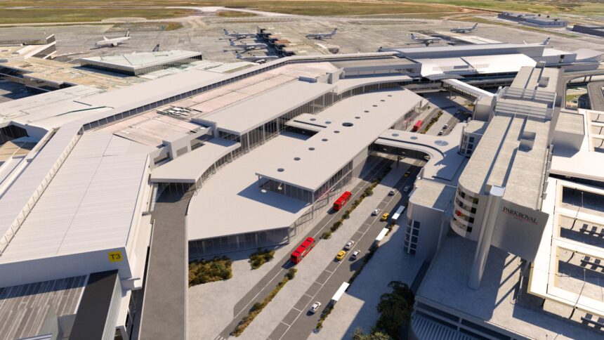 Birds Eye view of MEL's plans for expanded check in areas
