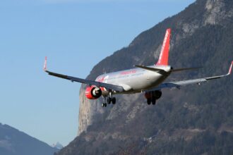 Jet2 Airbus A321 Neo G-SUNH just before touch down in Innsbruck, Austria.