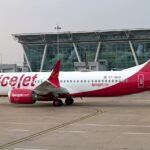SpiceJet Boeing 737 MAX 8 registered VT-MXB taxiing at Chennai International Airport