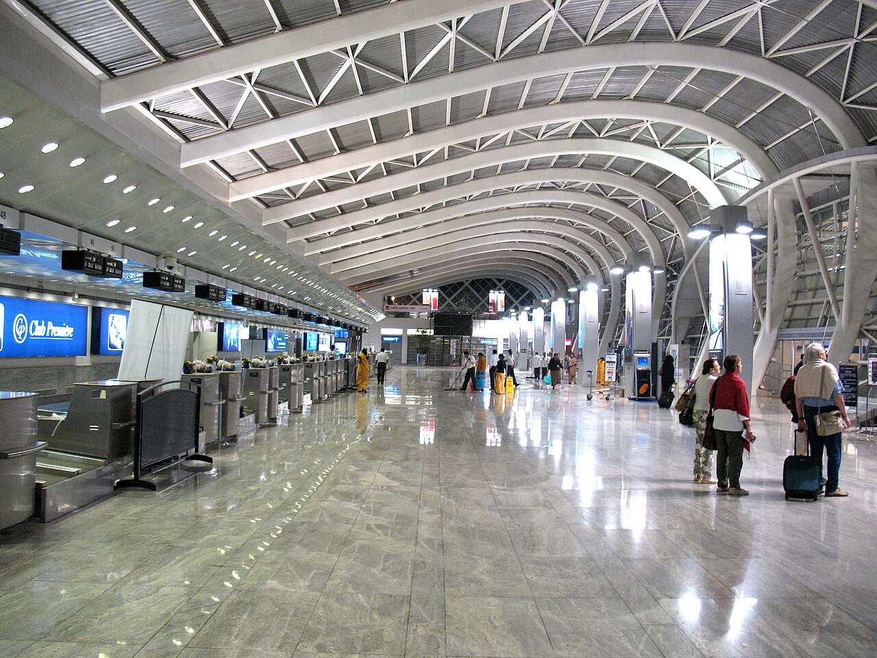 Check-in area of Terminal 1 - Chhatrapati Shivaji International Airport in Mumbai