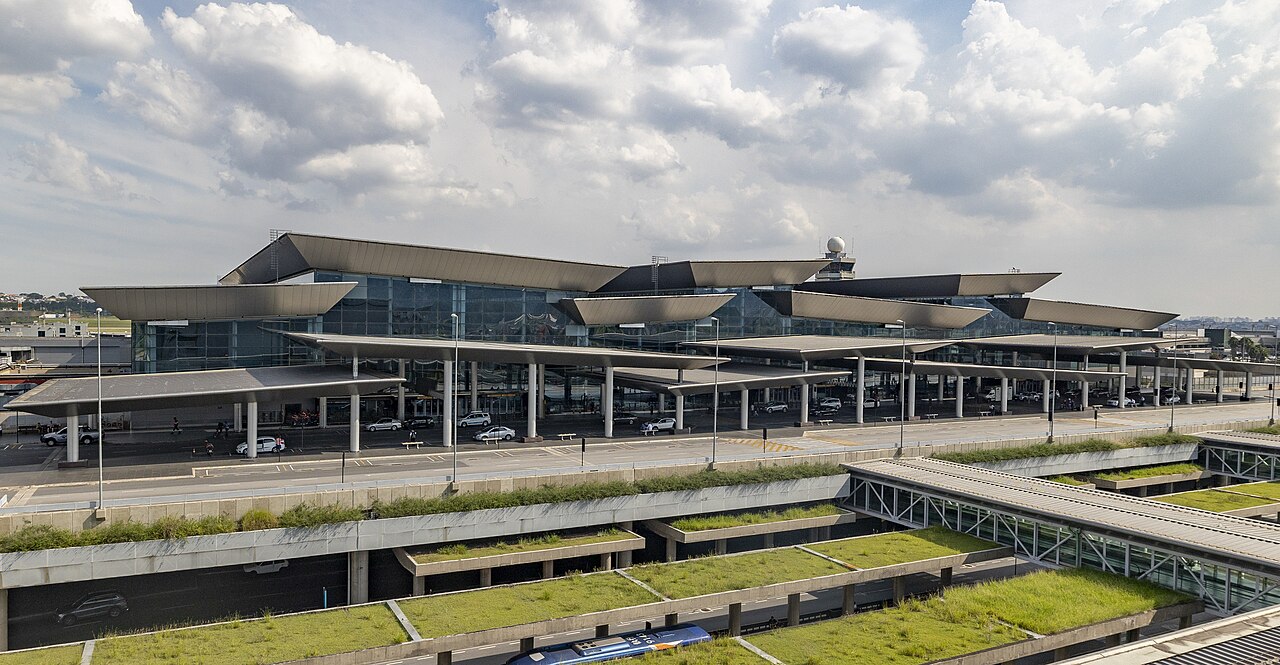 The entrance of the São Paulo-Guarulhos International Airport in Brazil