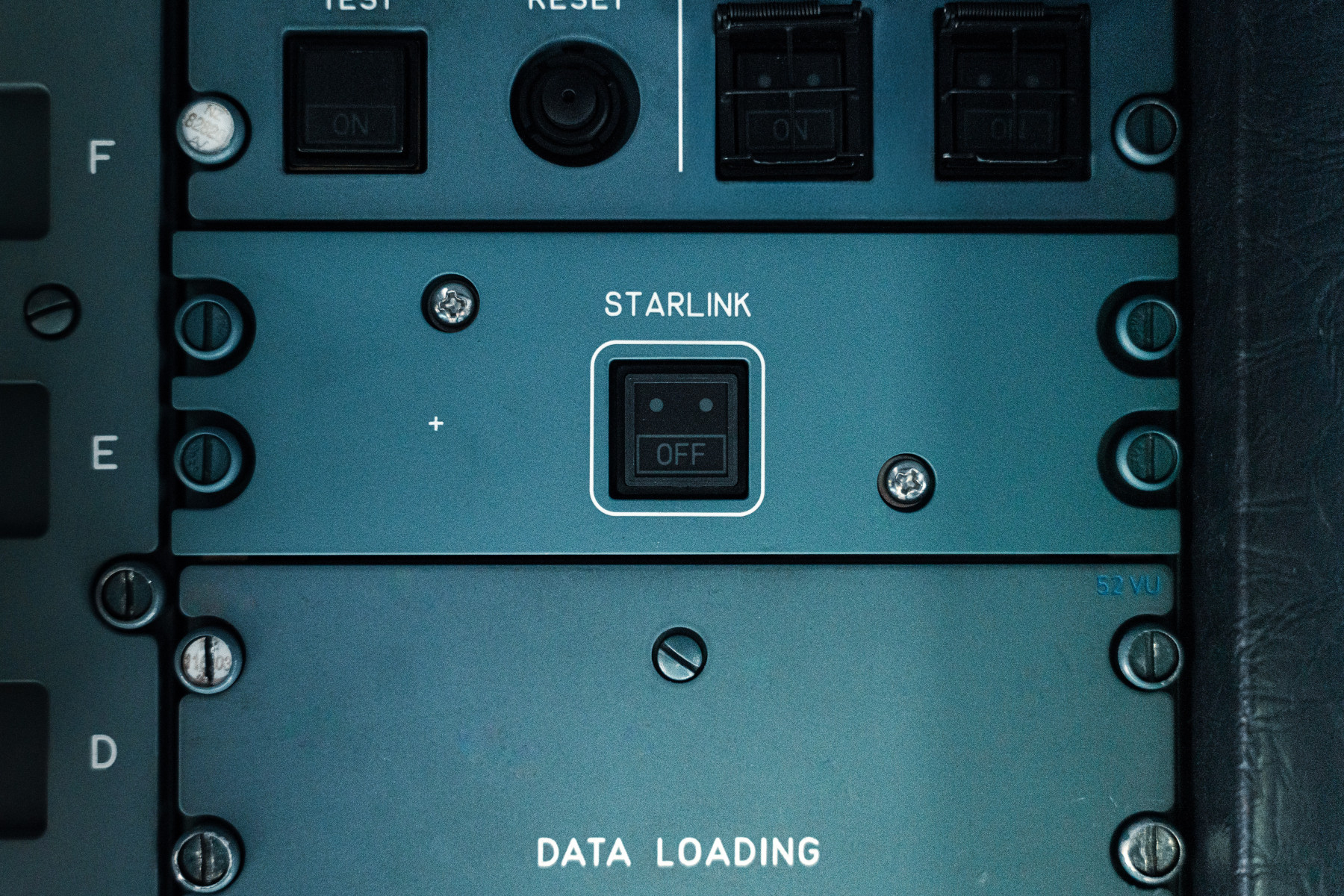 A close up shot of a button titled Starlink