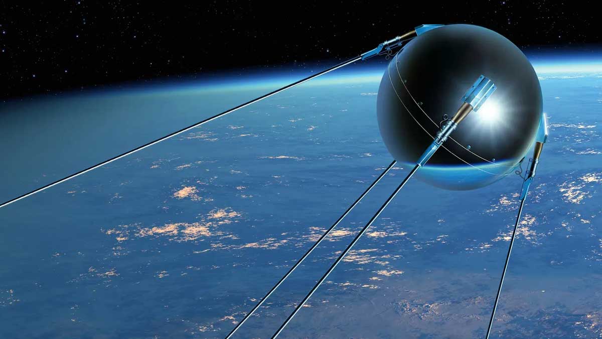 Sputnik 1 - a metal sphere with four long antennae protruding from it - was the world's first artificial satellite in 1957.