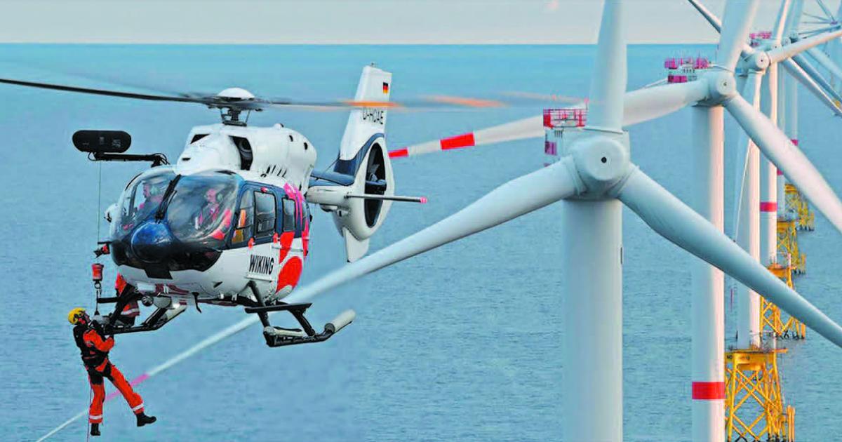 Offshore Helicopters at a wind farm