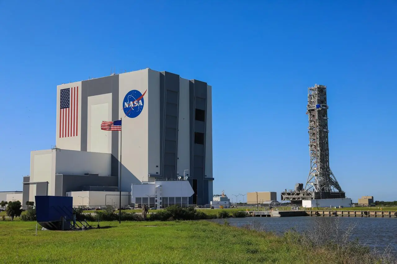 UK space companies have until recently relied upon international launch sites such as Cape Canaveral in the US – shown here with an Artemis launchpad next to the massive Vehicle Assembly Building emblazoned with the NASA logo – to reach orbit.