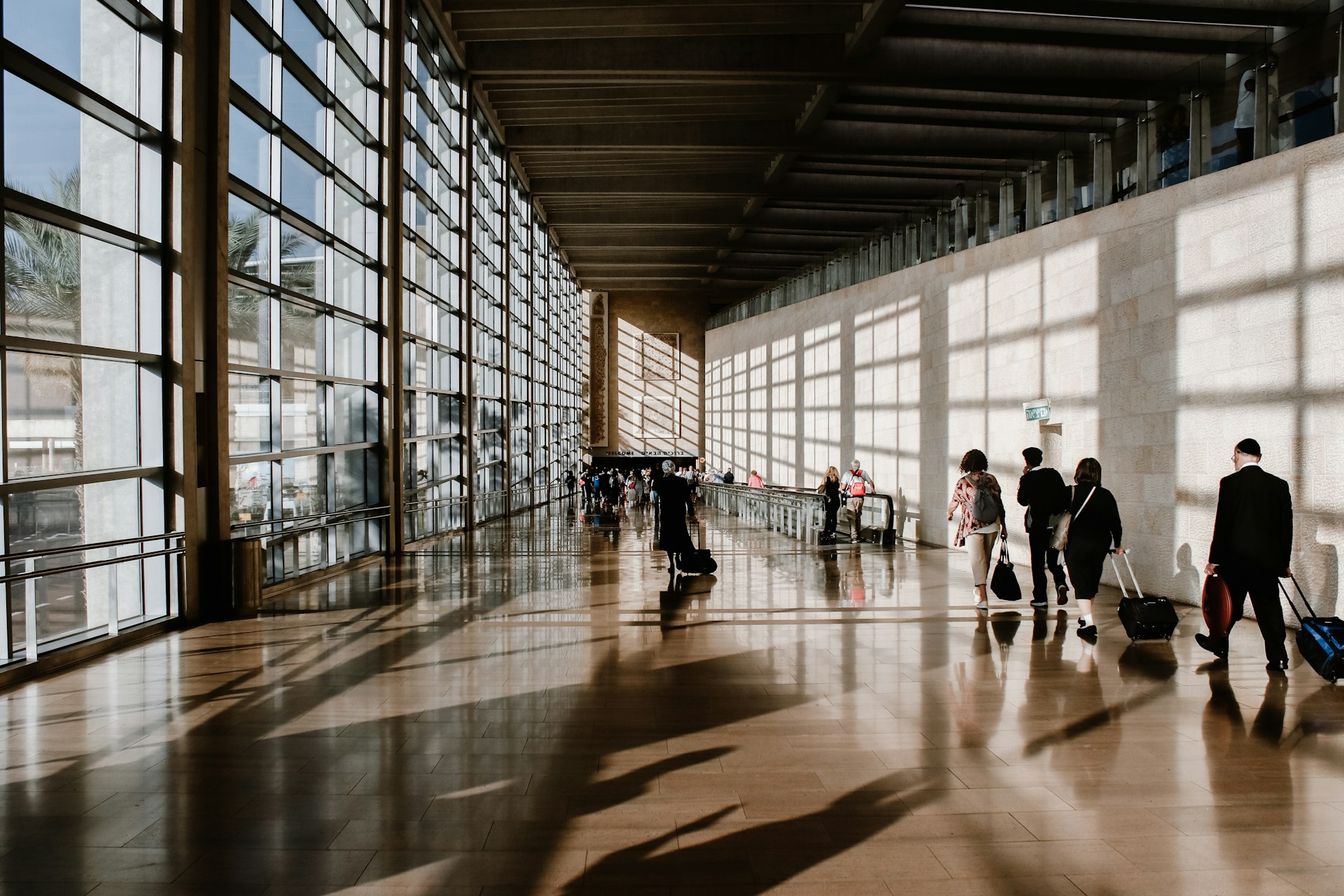 People queuing in the airport