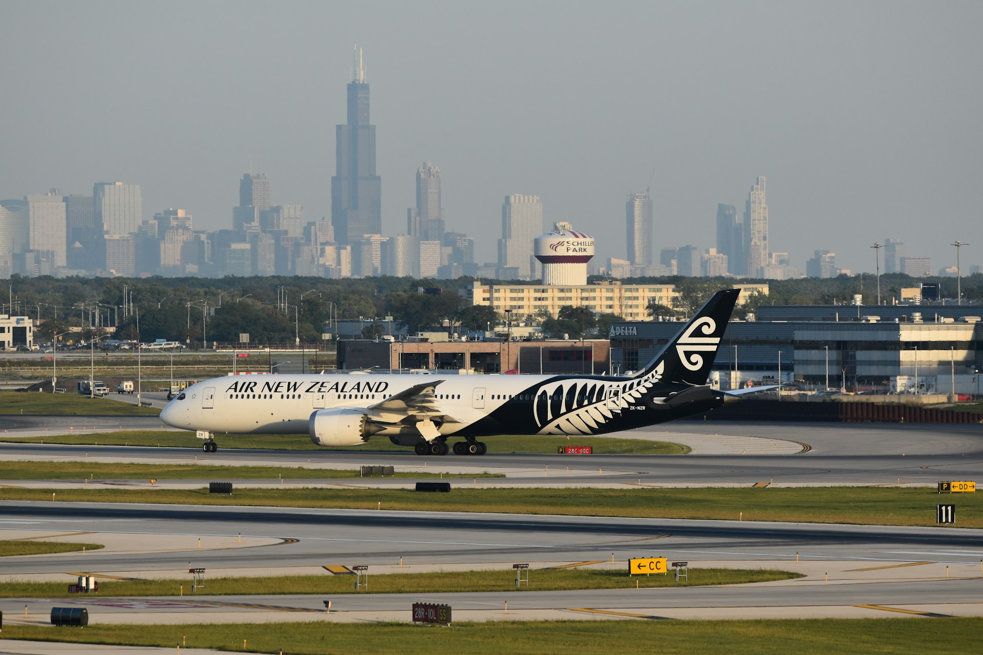 Air New Zealand on a runway