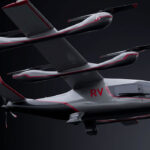 An image of an advanced air mobility aircraft with the company, RV Connex, logo on the tail and body.