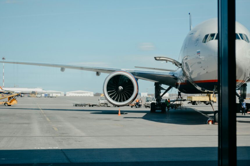 Aircraft in the runway
