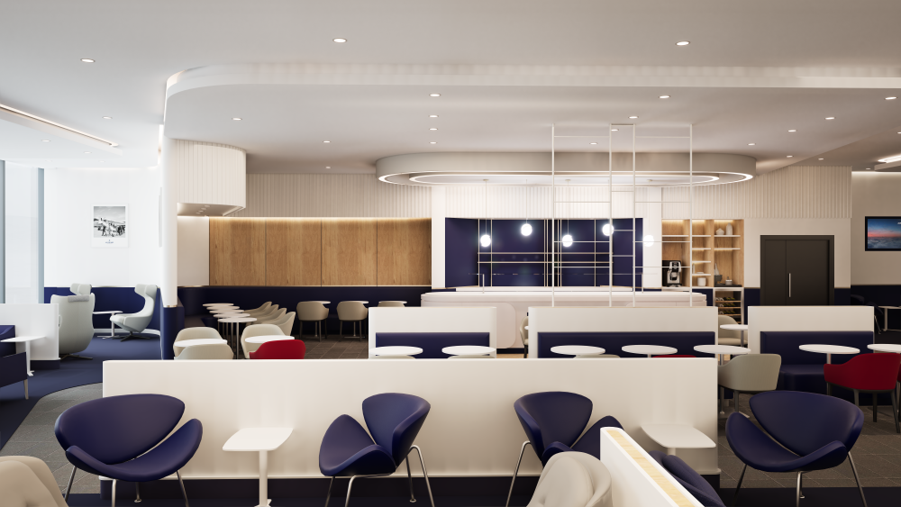 Photograph depicting a physical overview of the interiors of Air France's new airport lounge at Frankfurt International Airport (FRA).