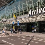 Image shows the outside of M. R. Štefánik Airport, Bratislava, Slovakia