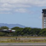 A Joby Aviation Cessna 208B Grand Caravan landing at Joint Base Pearl Harbor-Hickam