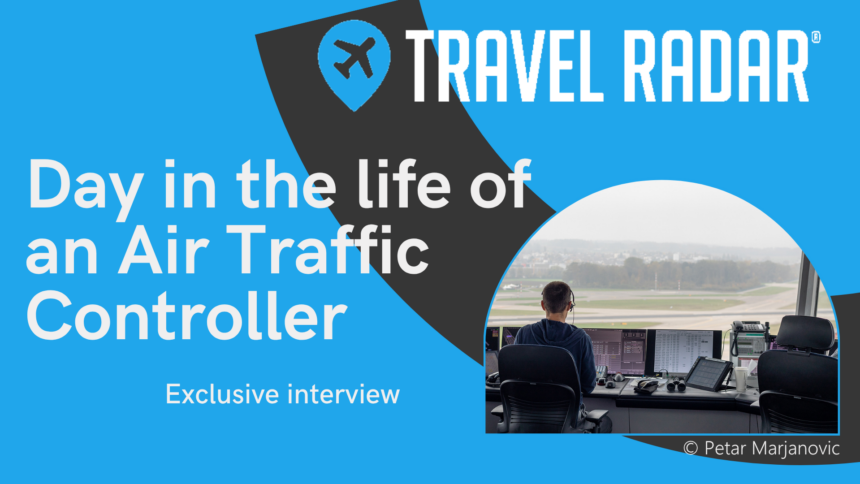 Image shows a graphic with the article title 'Day in the life of an Air Traffic Controller'