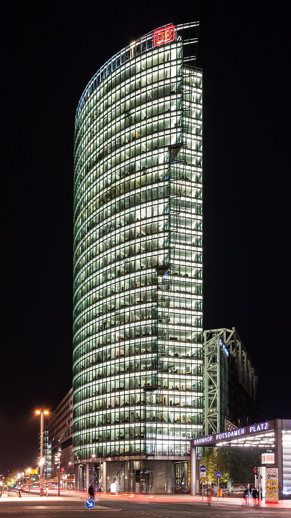 Bahntower at Potsdamer Platz in Berlin houses DB's head office