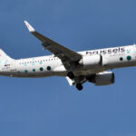 A Brussels Airlines Airbus A320-251N aircraft on its right-hand side