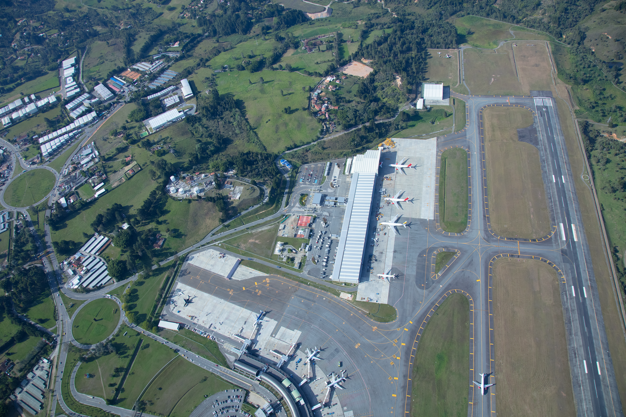 The apron and terminal buildings at José María Córdova International Airport