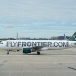 A Frontier Airlines Airbus A320 at Chicago O’Hare International Airport