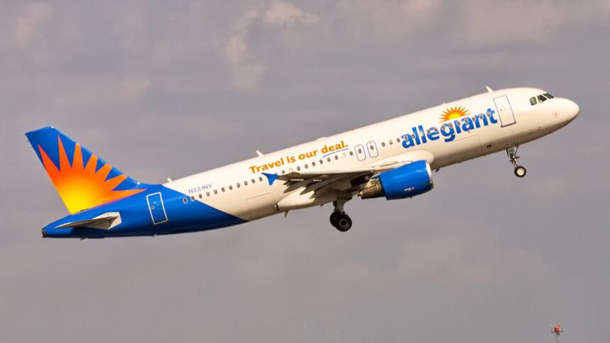 An Allegiant Air Airbus A320 taking off