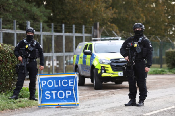 Image shows armed police at RAF Fairford