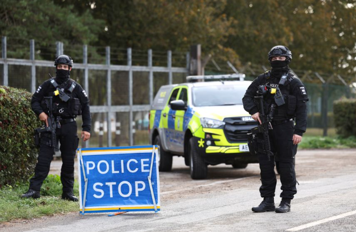 Image shows armed police at RAF Fairford