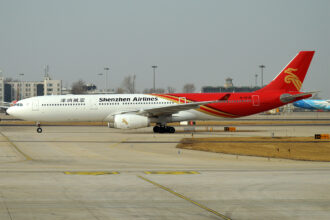 A Shenzhen Airlines Airbus A330-300 at Beijing Capital International Airport