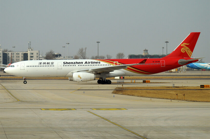 A Shenzhen Airlines Airbus A330-300 at Beijing Capital International Airport