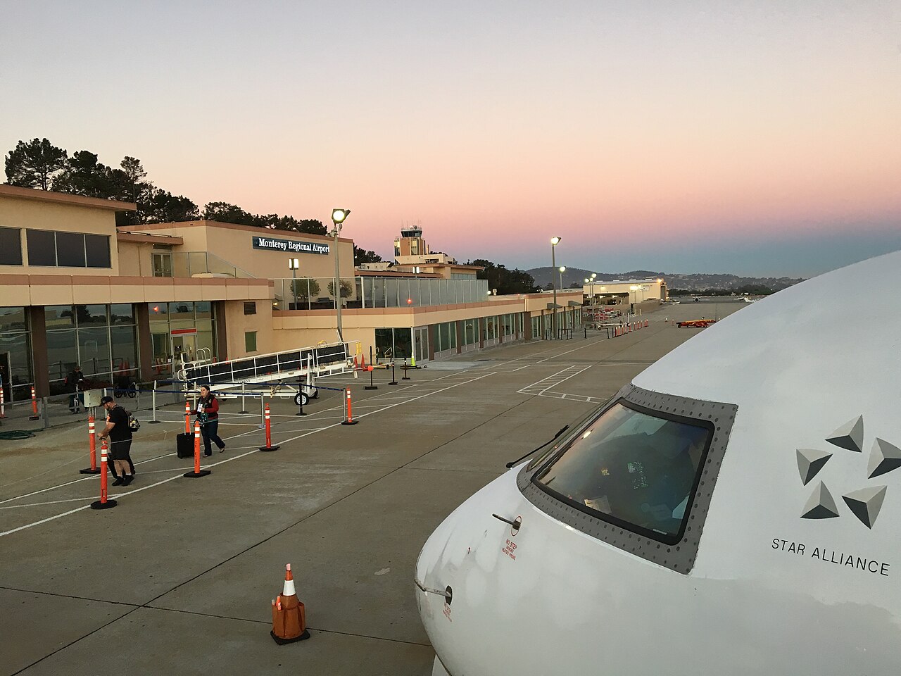 Sunrise over Monterey Regional Airport in California
