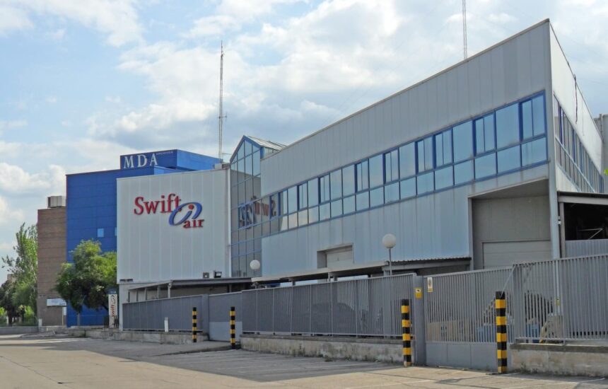 Image shows Swiftair's headquarters in Madrid