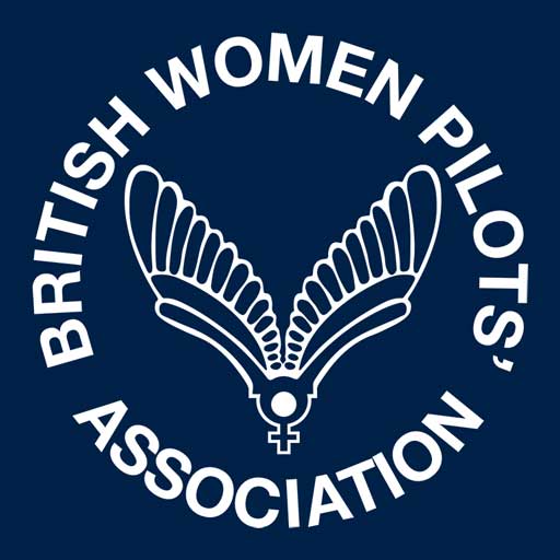 An image of BWPA's logo, dark navy blue background with a stylised white pair of wings with a female gender symbol beneath.