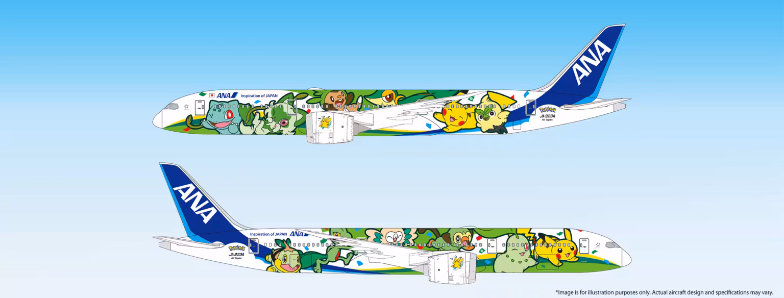 Green Pokémon Jet design featuring Grass Pokémon