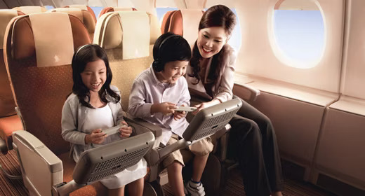 Photograph depicting extra legroom seats in Singapore Airline's Economy Class.