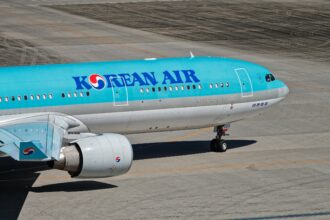 Korean Air in the runway