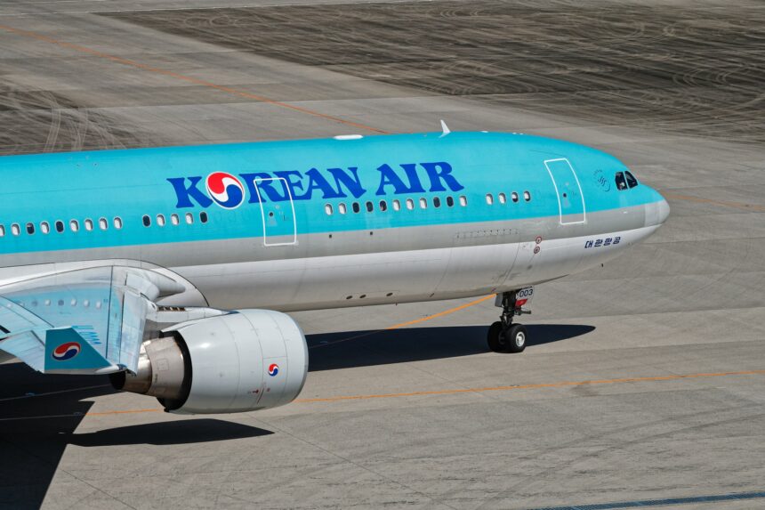 Korean Air in the runway