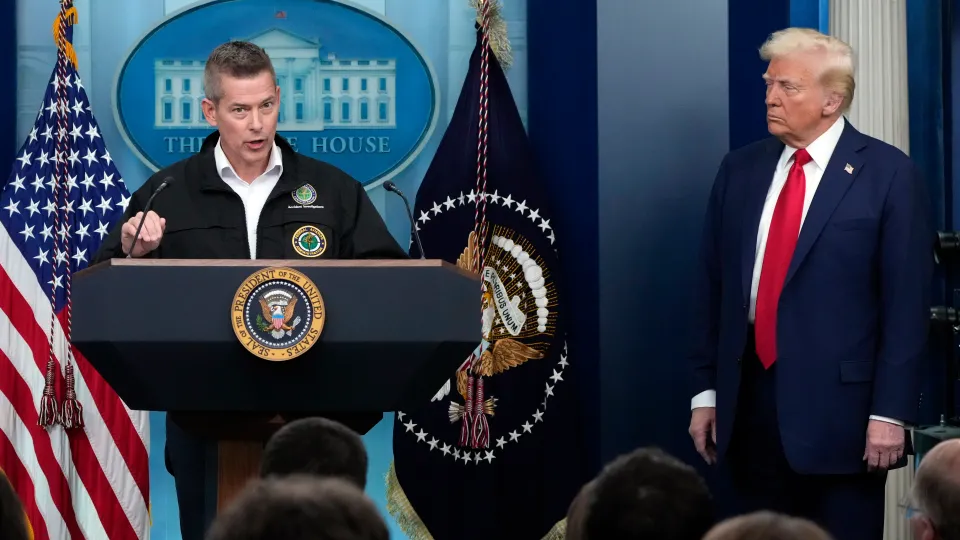 President Donald Trump and Transportation Secretary Sean Duffy at the White House