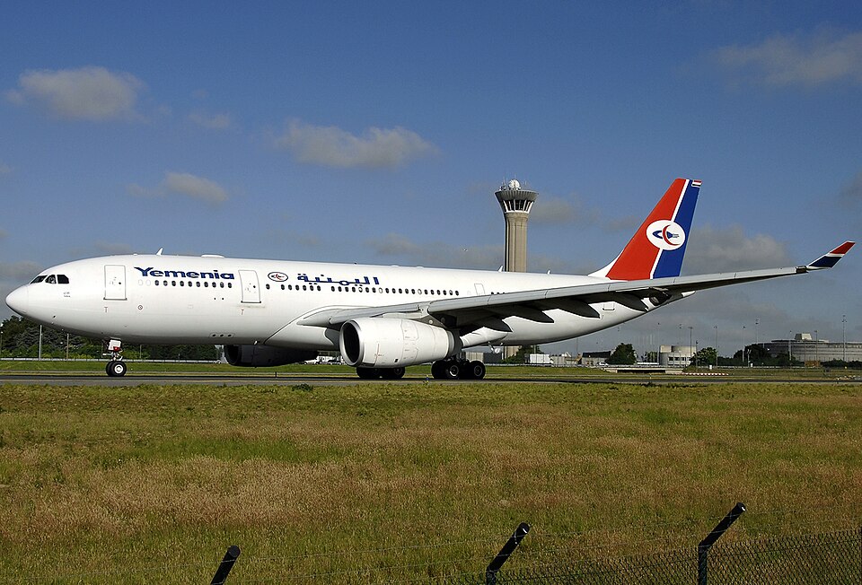 Airbus A330-343 Yemen Airways on the grass ground